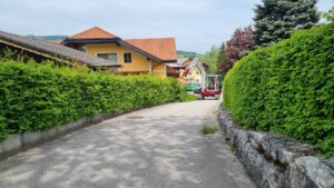 Sträucherschneiden mit dem Bagger